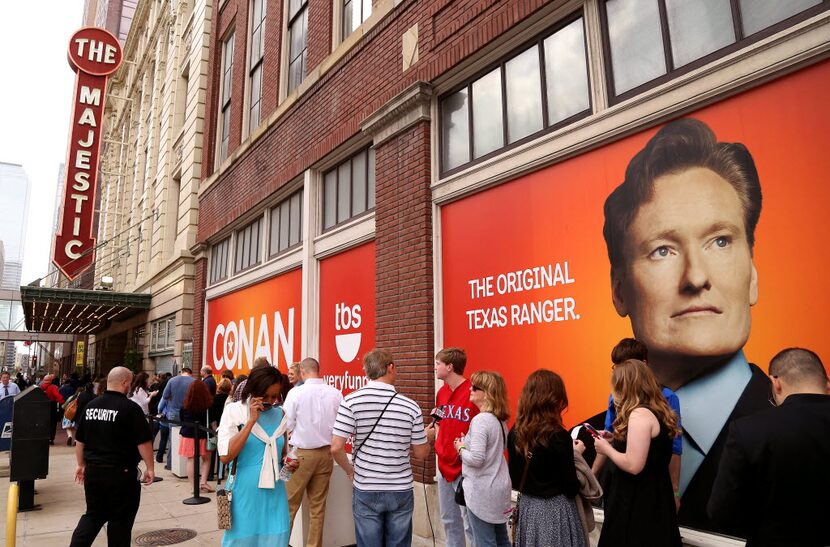 Ticket holders lined up outside the Majestic Theater in Dallas in March 2014 for the taping...