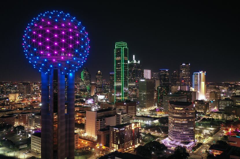 Reunion Tower sets the mood for love in downtown Dallas. Valentine's events in North Texas...