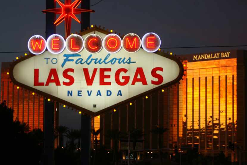 A view of the welcome sign on Las Vegas Boulevard, known as "The Strip" is seen in Las...