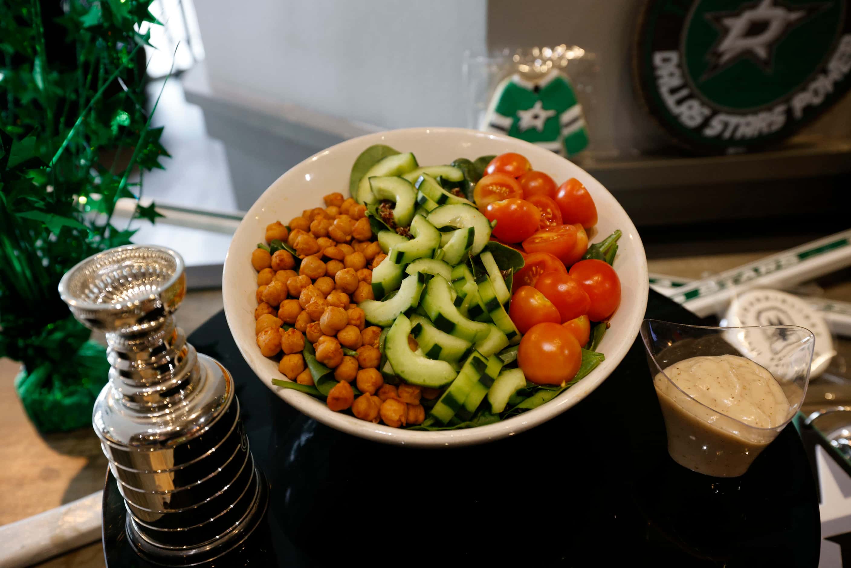 A Vegan Power Bowl is new to the concessions menu at the American Airlines Center in Dallas.