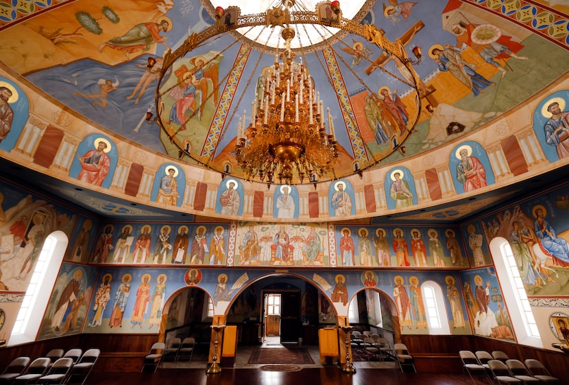 An interior view of St. Seraphim Orthodox Cathedral in Dallas where Ukraine-born artist...