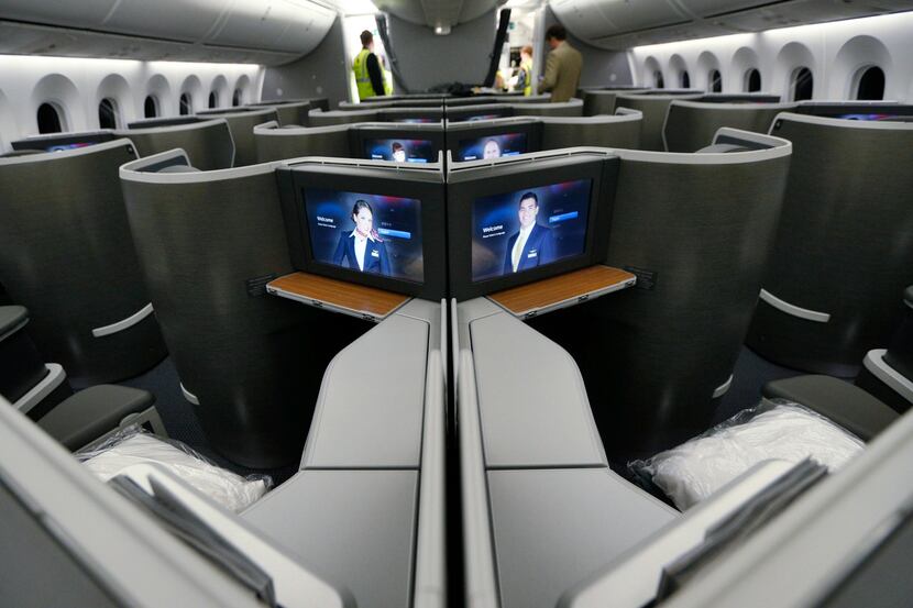 Business class seating in the American Airlines 787-9 Dreamliner.