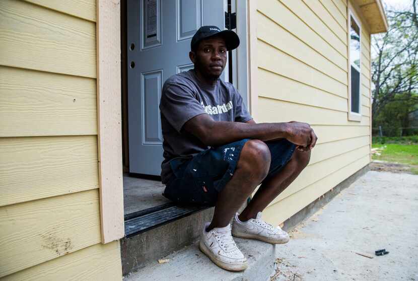 Byron Rose, job foreman for 2ndSaturday's 2S Industries program, sits outside an Oak Cliff...
