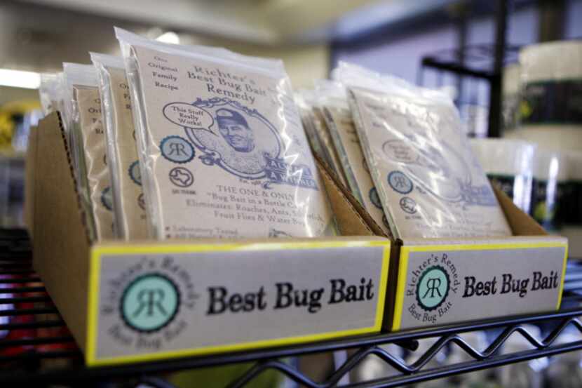The locally produced Richter's Best Bug Bait Remedy at Gecko Hardware in Northlake Shopping...