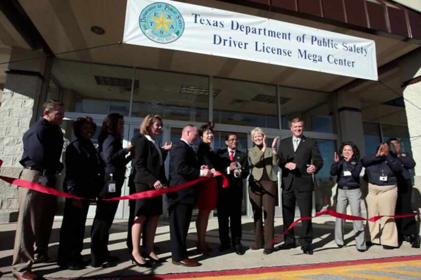 State and Garland officials cut the ribbon Tuesday at Garland’s new driver’s license...