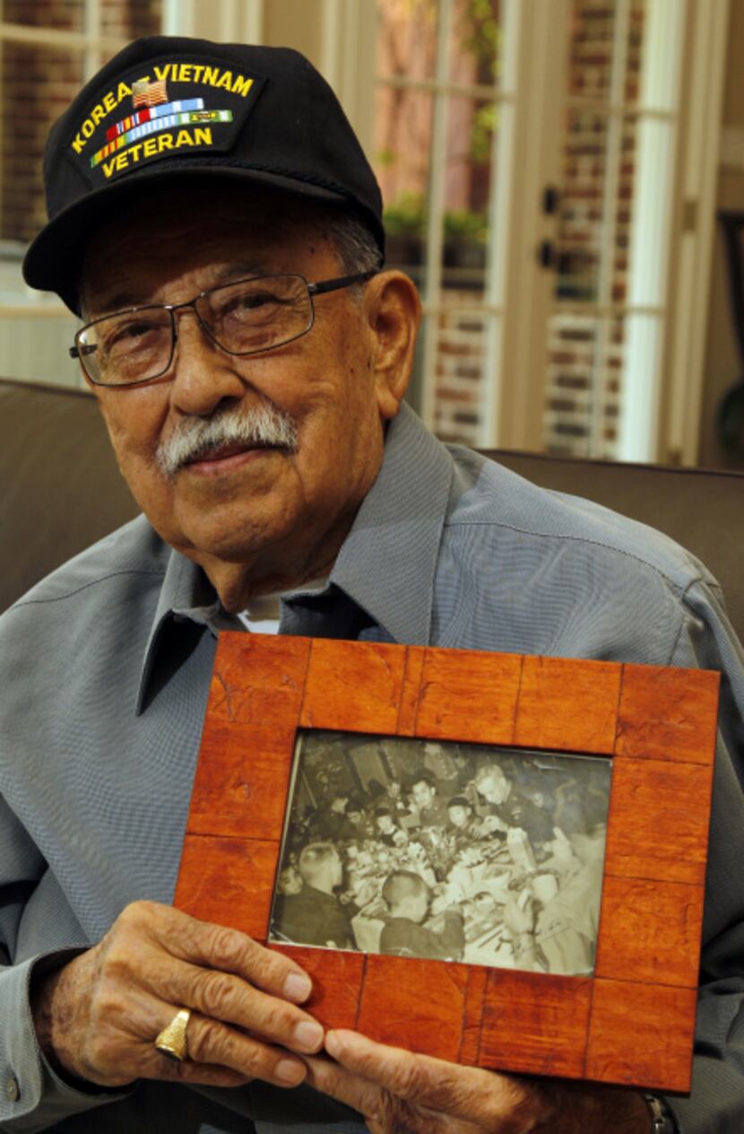 Juan Sanchez, a veteran of two wars,  won a trip to the ceremony at the Korean War Memorial.