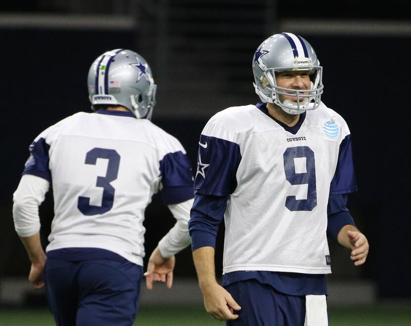 Dallas Cowboys quarterback Tony Romo (9) during team practice at The Star in Frisco, Texas...