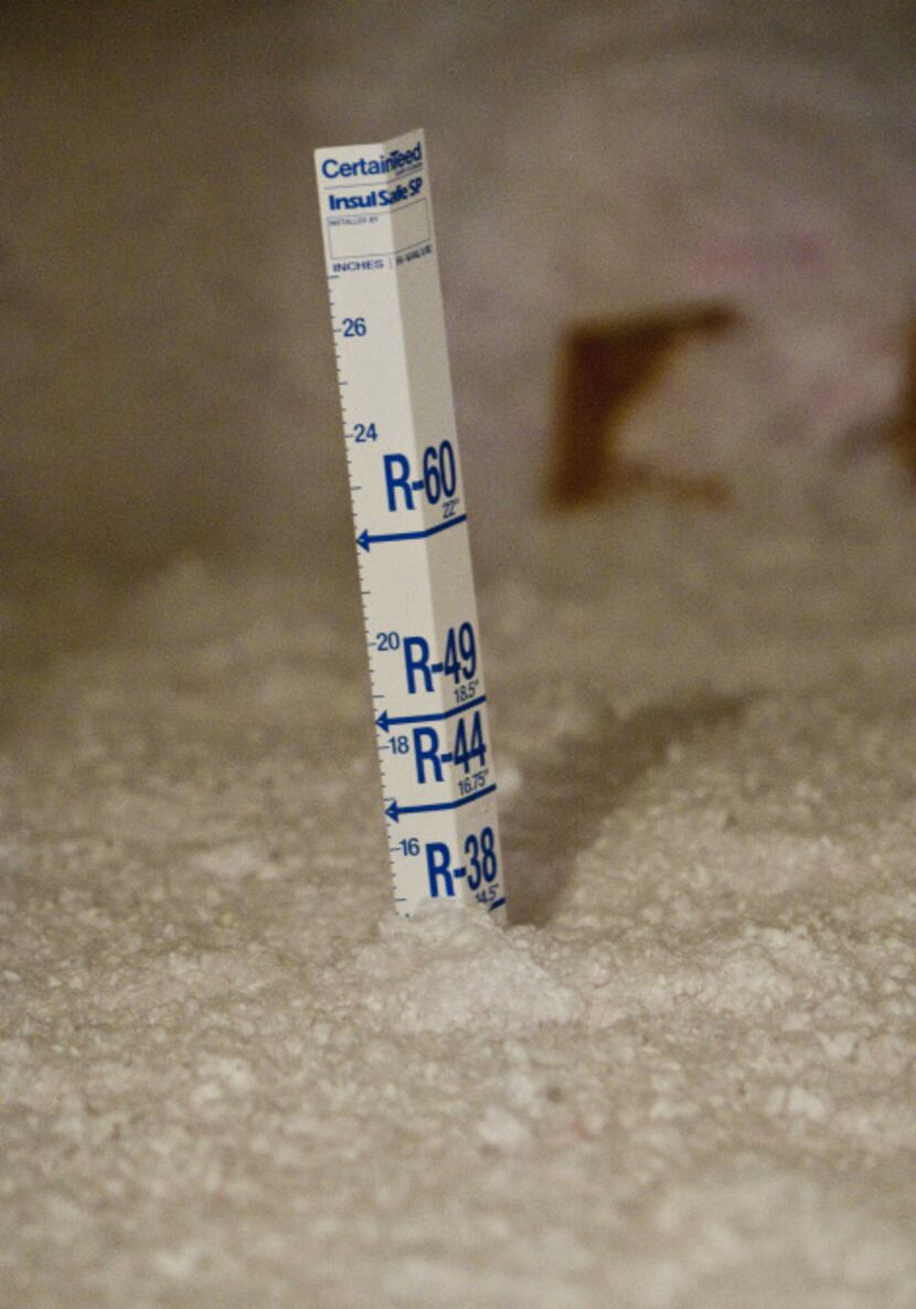 About 14.5 inches of blow-in cellulose insulation create an R-value of 38 the attic of each...