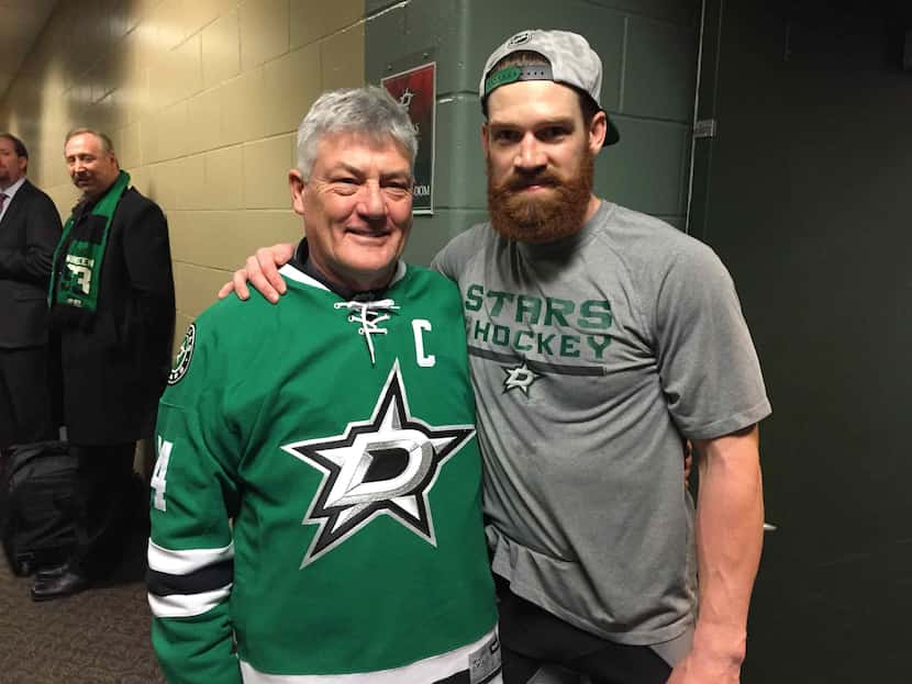 Jordie Benn and dad Randy during the fathers' annual road trip with the Stars that ended in...