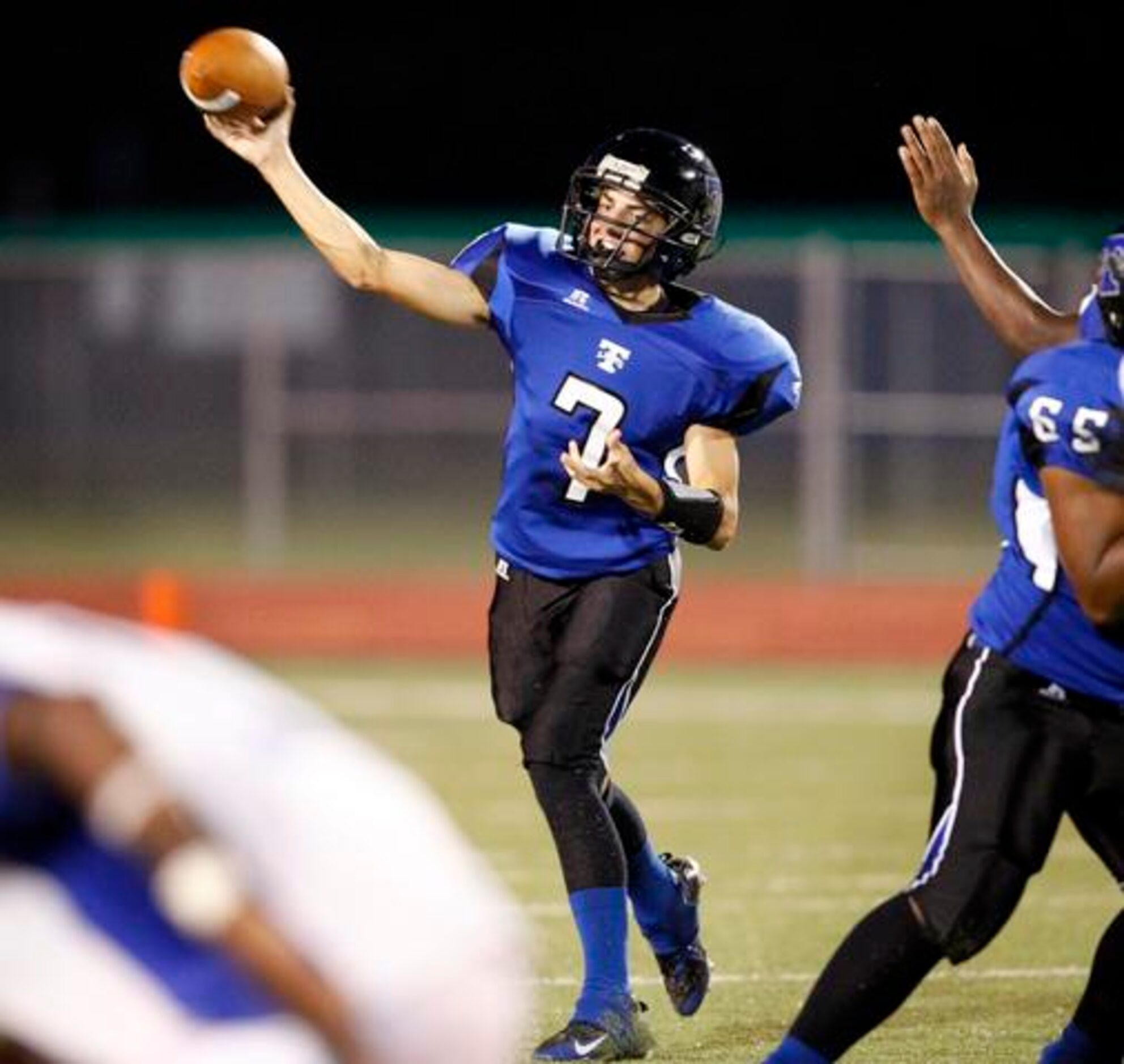 R.L. Turner's Garon Goodspeed (7) throws a pass against A. Maceo Smith on Sept. 16, 2010 at...