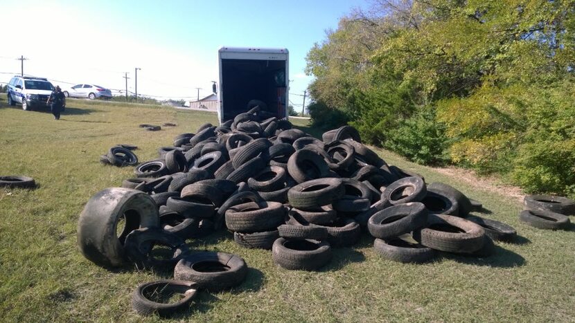 A photo of illegal dumping captured by a Dallas City Marshal's camera.