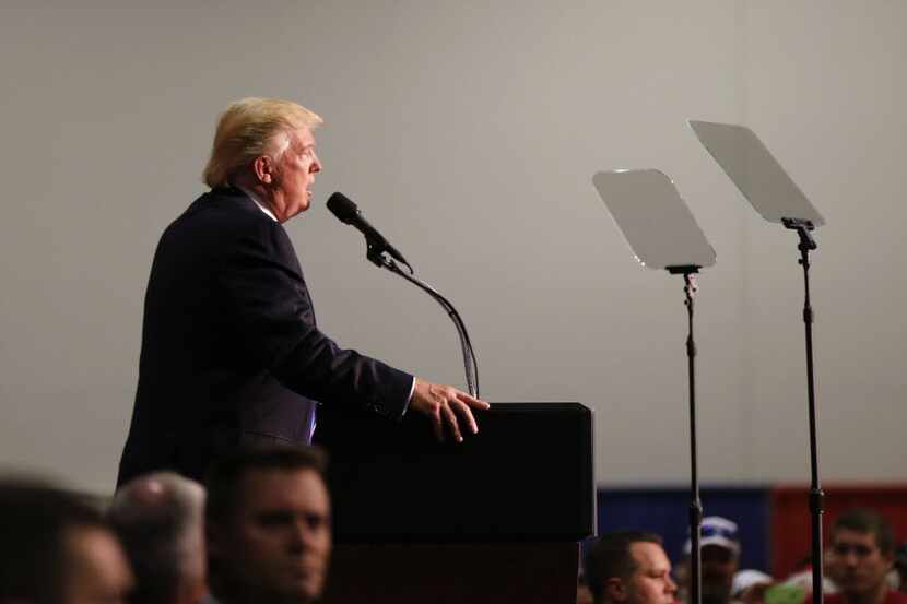 Republican presidential nominee Donald Trump campaigned in Fredericksburg, Va., on Saturday.