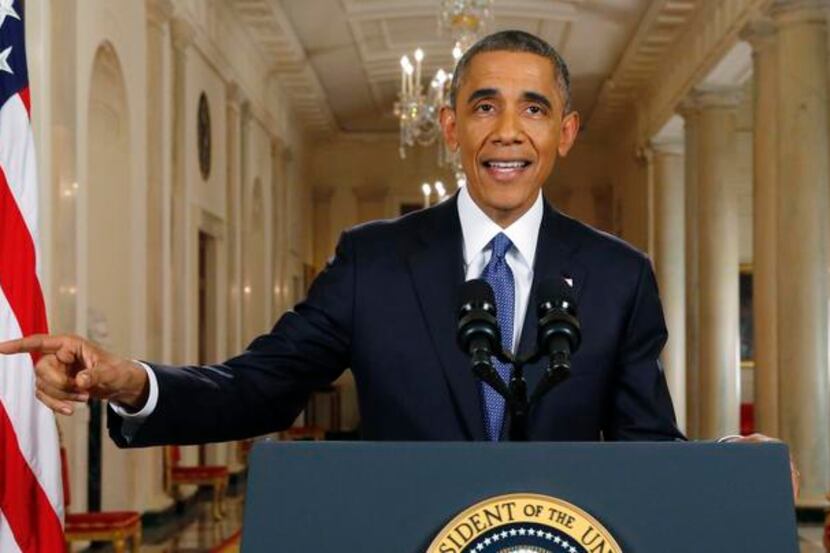
President Barack Obama speaks during a nationally televised address from the White House on...