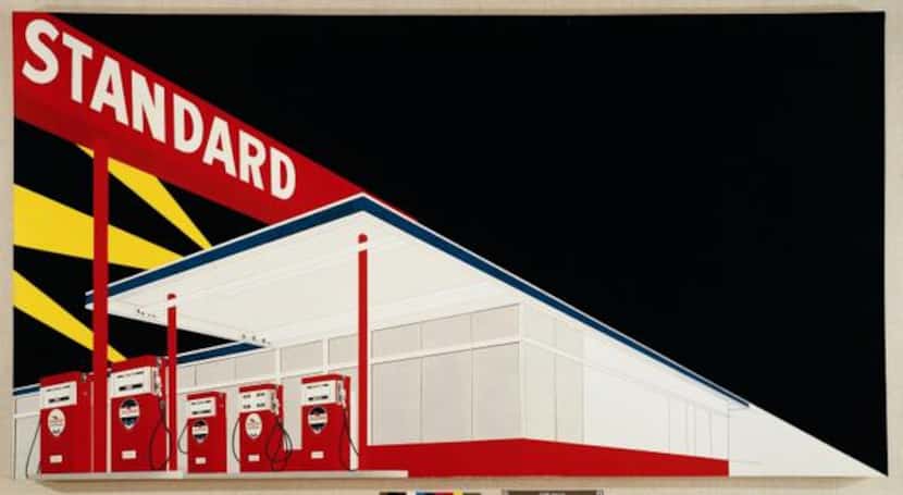 
 Ed Ruscha, Standard Station, Amarillo, Texas, 1963, Oil on canvas.
