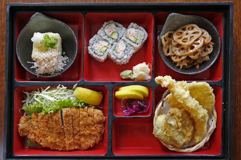 A tonkatsu bento box at Yama Izakaya and Sushi in Plano. The restaurant, which stays open...