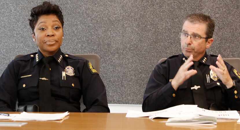 Police Chief U. Renee Hall and Assistant Chief David Pughes talked to The Dallas Morning...