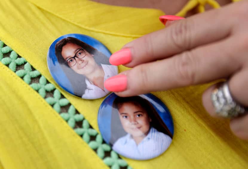 Photos of Cheri Cox Elementary students Daniela (top) and Sofia Mendoza were worn by...