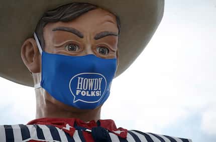 Despite a canceled State Fair of Texas in 2020, Big Tex was set up, wearing a mask. In 2021,...