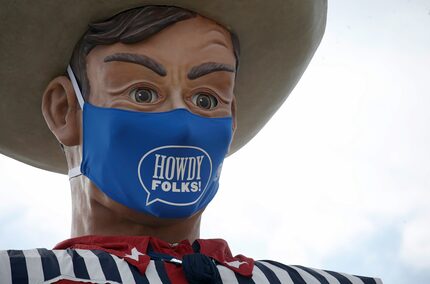 Despite a canceled State Fair of Texas in 2020, Big Tex was set up, wearing a mask. In 2021,...