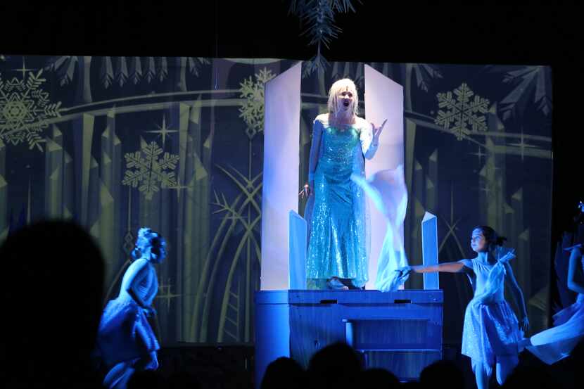 Tilda McSpadden (Elsa) in "Disney's Frozen Jr." at McKinney Youth Onstage in early March 2020.