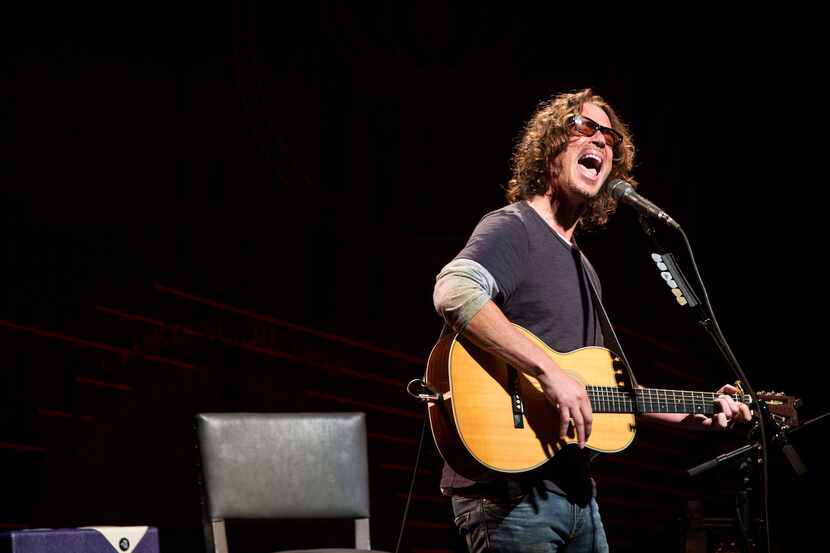 Chris Cornell performs during his Higher Truth acoustic tour stop Nov. 1, 2015, at the...