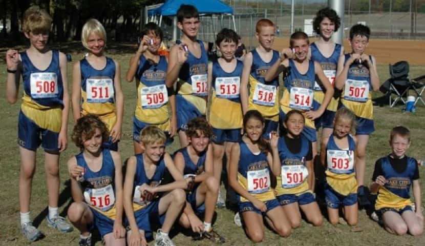 Lake Cities XC in 2005/2006:. Ten team members ran in college from this group. Left to right...
