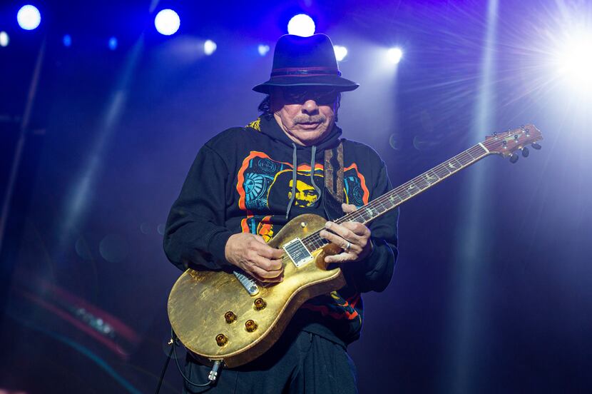 FILE - Carlos Santana performs at the BottleRock Napa Valley Music Festival in Napa, Calif.,...