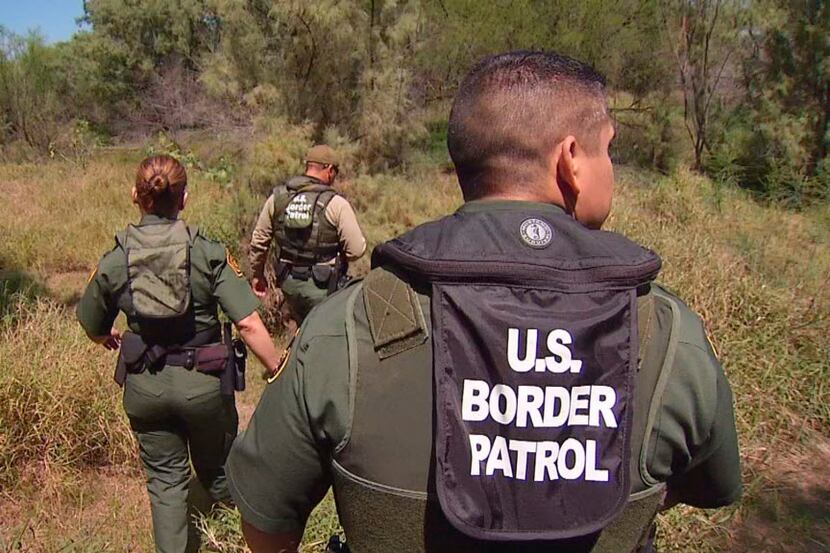 U.S. Border Patrol near the Texas-Mexico border. Frame grab from KXAS-TV (NBC5)