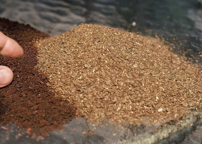 Lava sand and dry molasses are two of the important soil amendments of the Sick Tree Treatment.