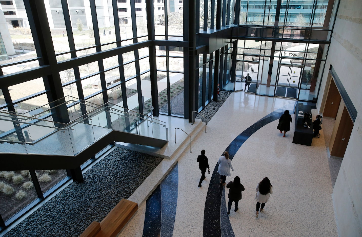 Foyer of the amenities building at Charles Schwab's new headquarters in Westlake. (Vernon...