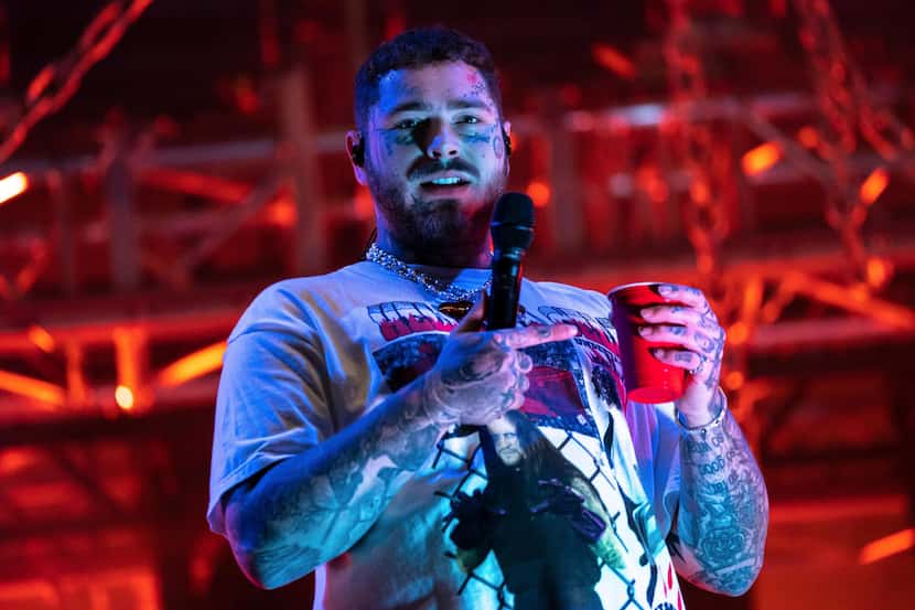 Post Malone performs at the Reading Music Festival, in Reading, England, in 2021. He...