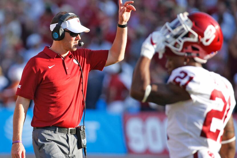 Oklahoma head coach Lincoln Riley is pictured during the Oklahoma University Sooners vs. the...