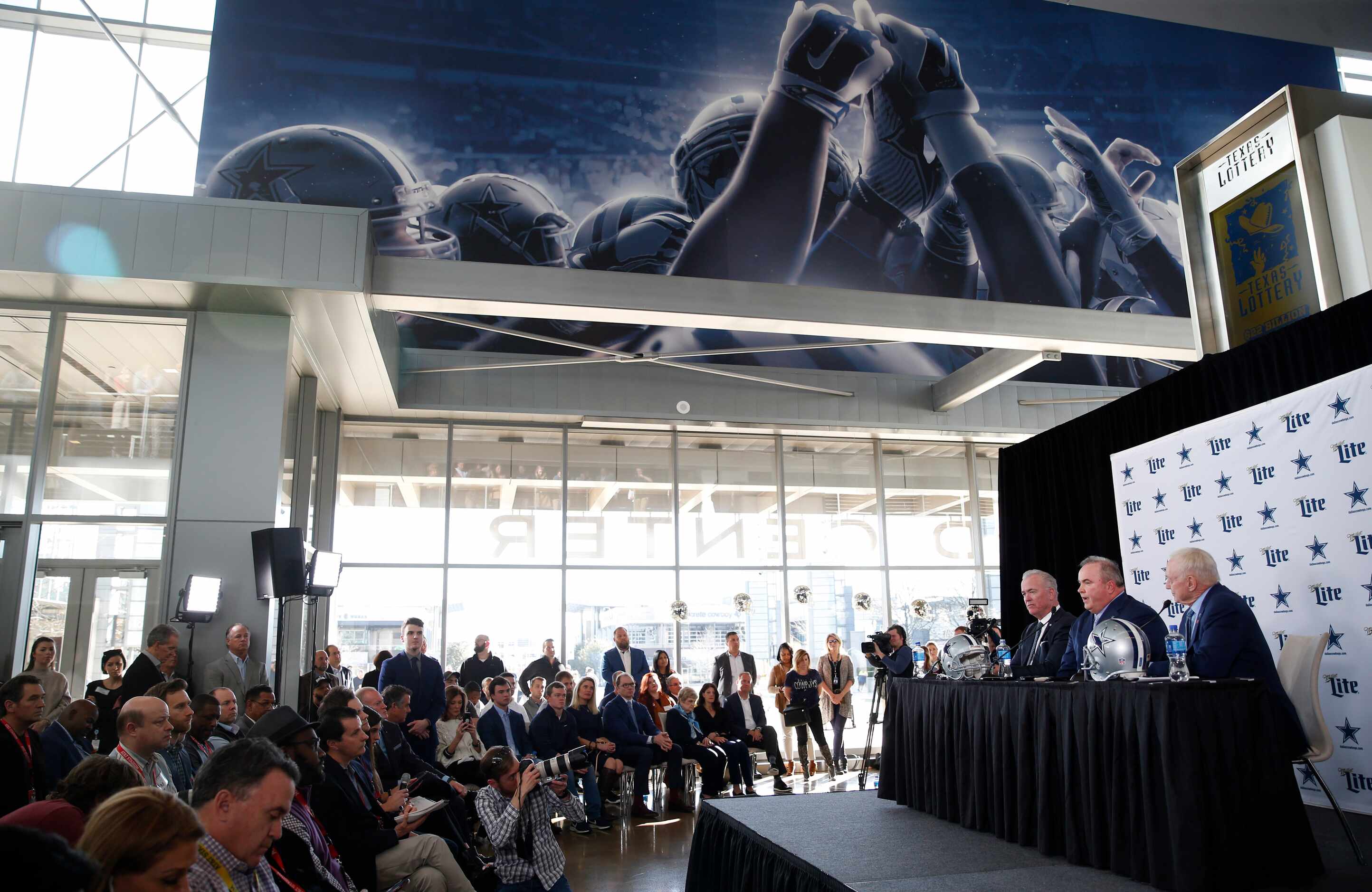 Dallas Cowboys new head coach Mike McCarthy speaks as Dallas Cowboys executive vice...