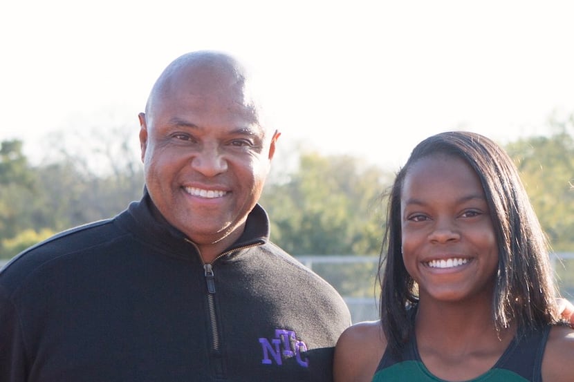North Texas Cheetahs Track Club executive director and founder Orlando McDaniel (left) with...