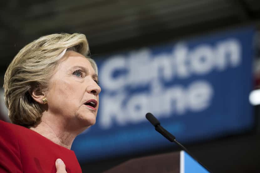 Democratic presidential nominee Hillary Clinton spoke during a campaign event in Cleveland,...