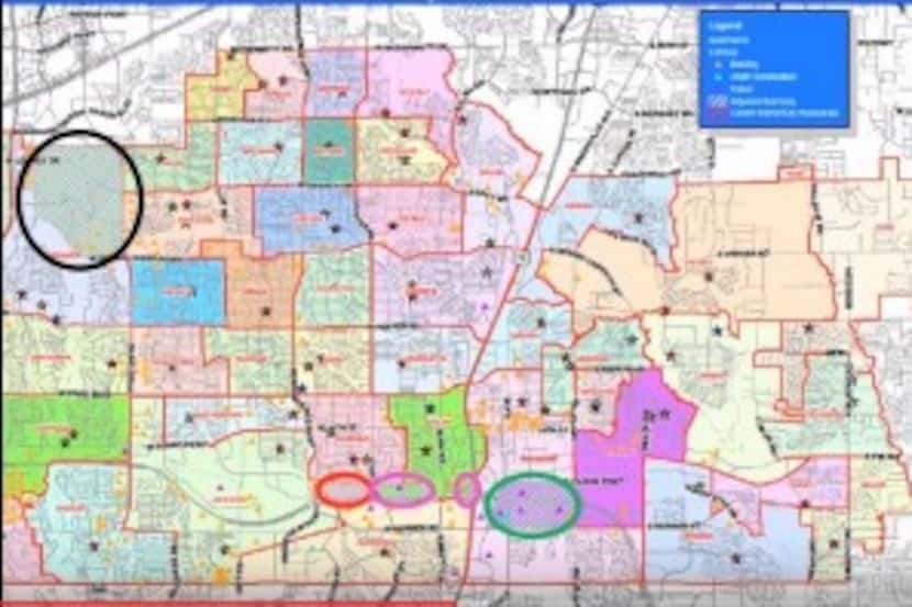  Click to enlarge a map of rezoned areas. (Plano ISD)
