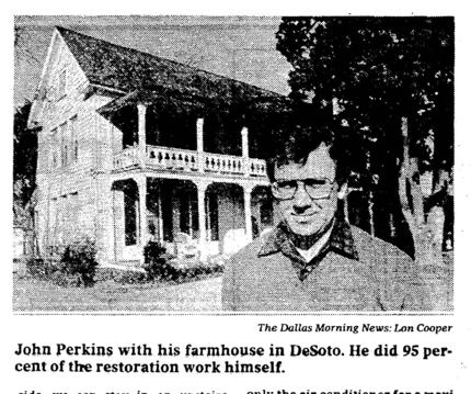 Clipping of Nance Farm from The Dallas Morning News.