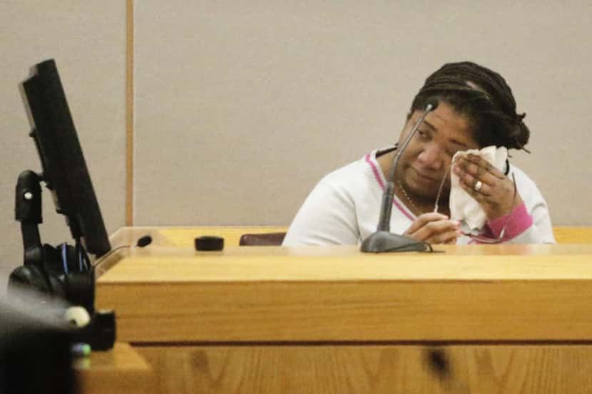Jerry Brown's mother, Stacey Jackson, cried as she testified Thursday, urging  forgiveness...