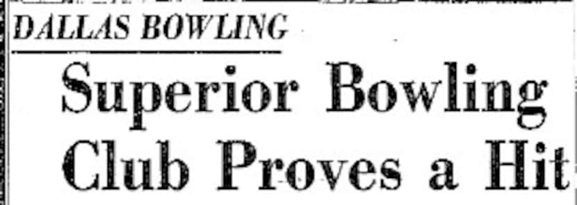 Headline about Superior Lanes becoming Superior Bowling Club from Dec. 8, 1961.