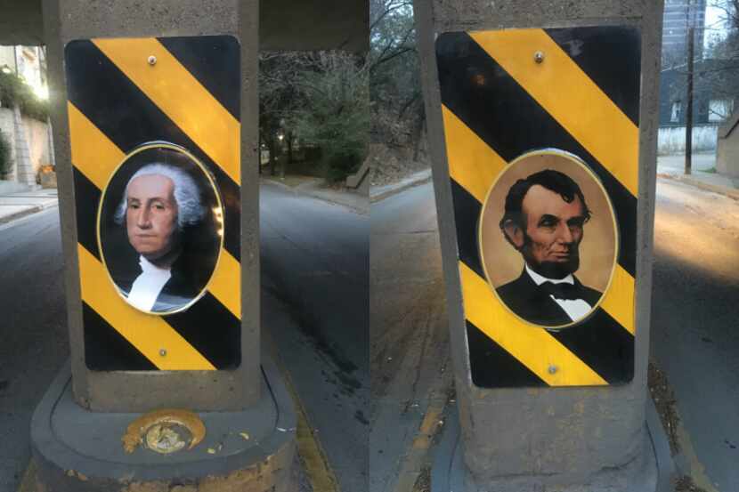  George Washington and Honest Abe sit in judgment of speeding cars passing on Blackburn...