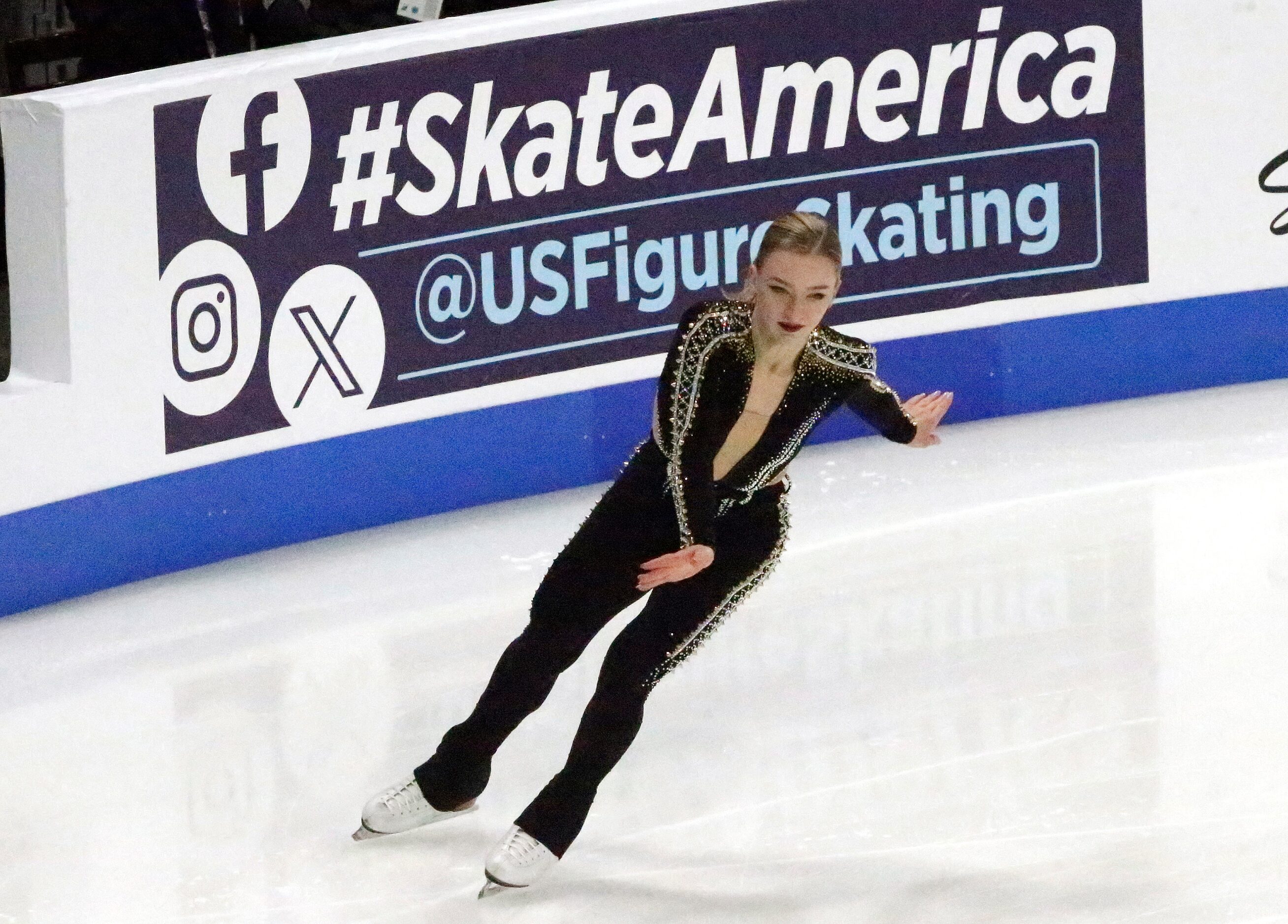 Plano resident Amber Glenn performs in the Women's Short Program representing the USA during...