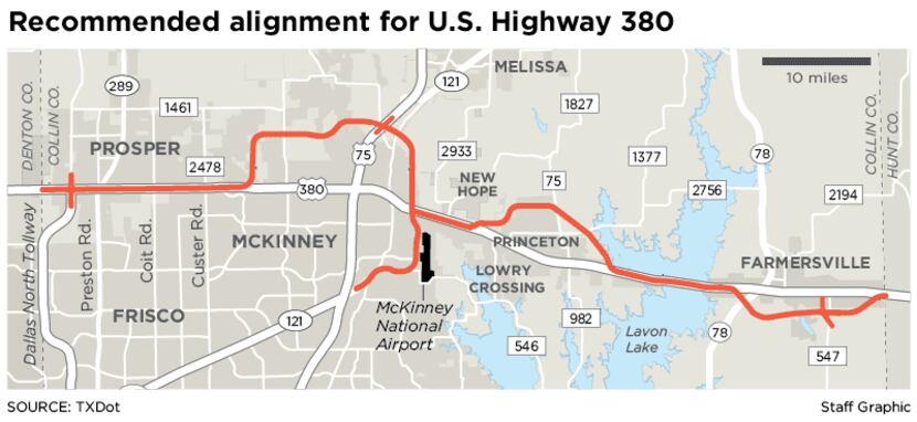 The alignment unveiled Monday by the Texas Department of Transportation calls for the...