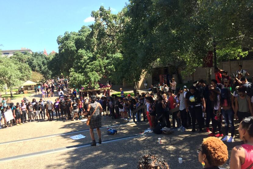 Texas State students and alumni attended a "die-in" Wednesday on campus. Lonvis Naulls, a...