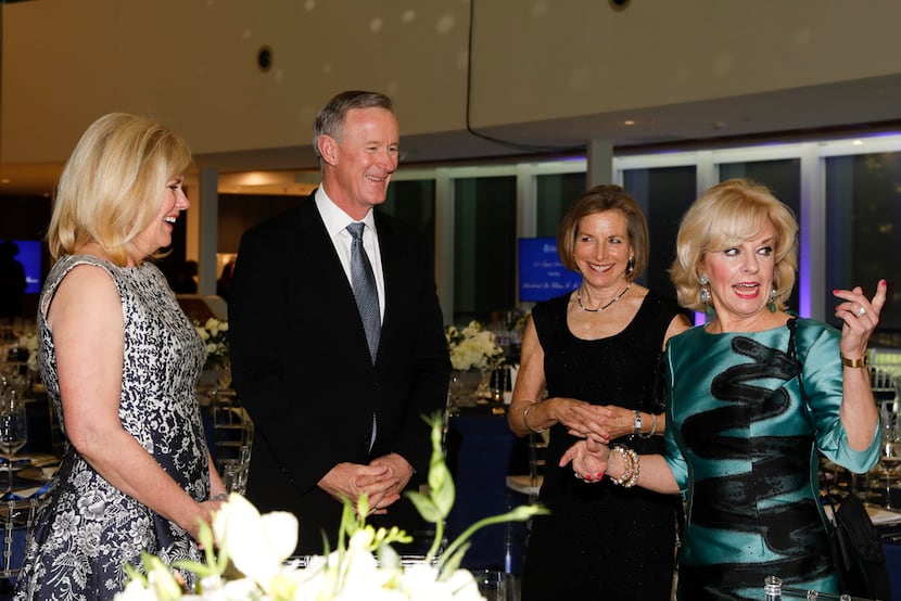 Legacy Dinner chairwoman Patty Huffines (left) is shown with Bill and Georgeann McRaven and...