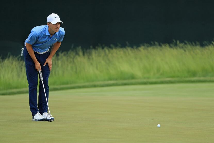 HARTFORD, WI - JUNE 18:  Jordan Spieth of the United States putts on the sixth green during...