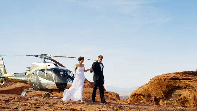 Sundance Helicopters offers an outdoor wedding ceremony at the Grand Canyon. 