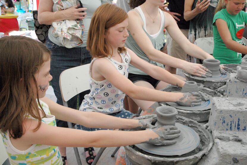 Children can participate in various art activities at Cottonwood Art Festival through ArtStop.