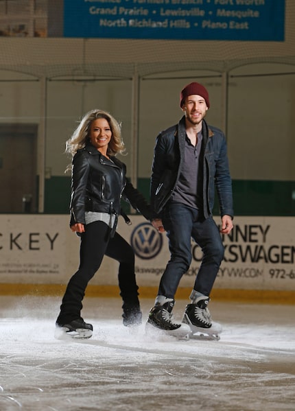 Here's Melissa Chiranky and Nick Bozich today, after they got engaged during a Dallas Stars...