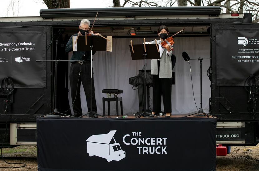 DSO musicians perform as part of the Concert Truck at Shingle Mountain