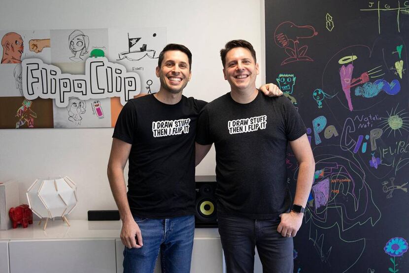 Brothers Jonathan Meson, left, and Marcos Meson, co-founders of Visual Blasters, talk about...